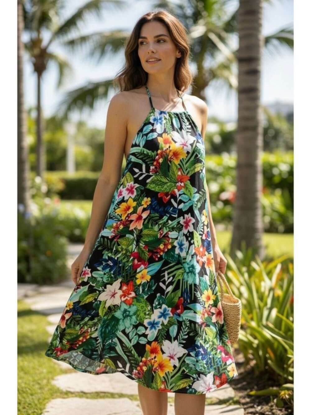 Show Me Your Mumu X-Small Tropical Floral Halter Dress